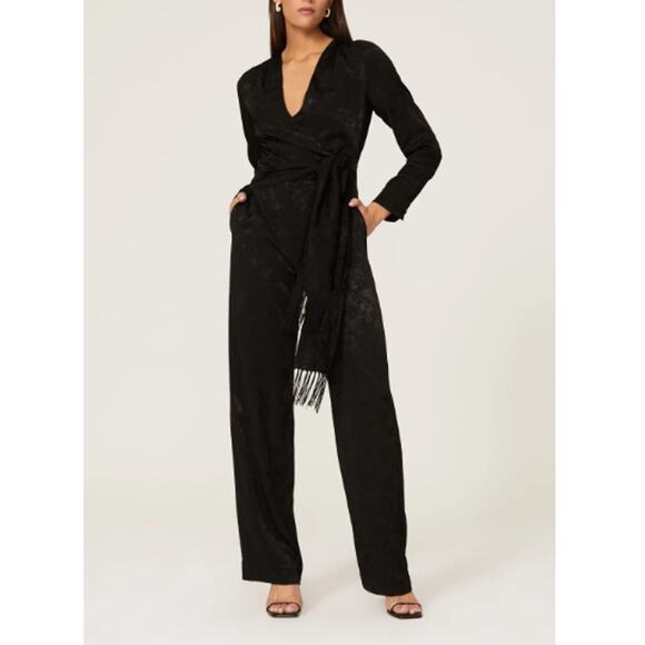 JONATHAN SIMKHAI X RTR Black Julia Wrapped One-Piece Jumpsuit Size 6 - Picture 1 of 7